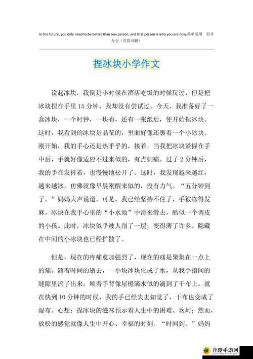 做错一道题放一个冰块作文：挑战自我的自律方式